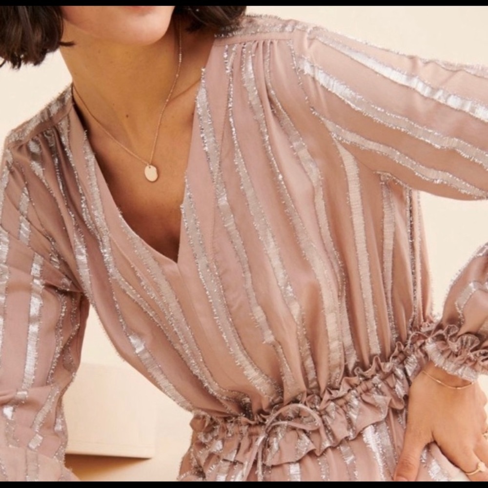 NWT Current Air Metallic Blouse S